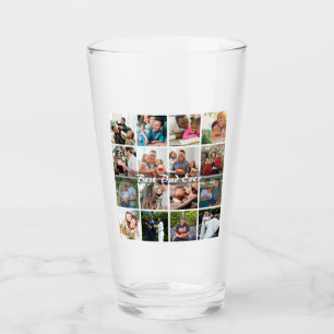 Bester Vater überhaupt 16 Foto-Collage Personalisi Glas