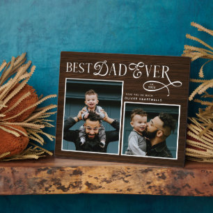 Bester Vater überhaupt 2 Fotos Vatertag Rustikales Fotoplatte