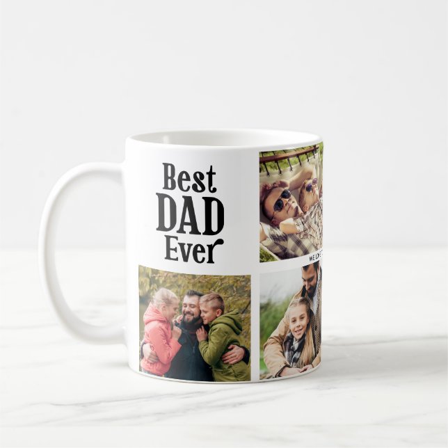 Bester Vater überhaupt 6 Foto-Collage Modern Kaffeetasse (Links)