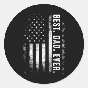 Bester Vater überhaupt Amerikanische Flagge Vintag Runder Aufkleber