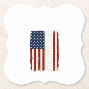 Bester Vater überhaupt Amerikanisches Flagge Vinta Untersetzer