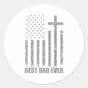 Bester Vater überhaupt Christlicher Patriotischer Runder Aufkleber