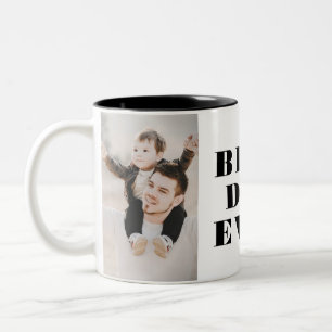 Bester Vater überhaupt, fettgedruckte Typografie 2 Zweifarbige Tasse