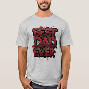 Bester Vater überhaupt Fettschrift-Rot-Graffiti-St T-Shirt