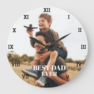 Bester Vater überhaupt Foto-Kollage Erstellen Sie  Große Wanduhr