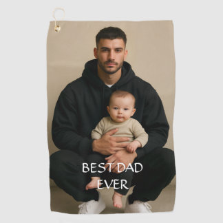 Bester Vater überhaupt /Foto und elegante Schrift Golfhandtuch