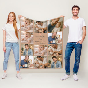 Bester Vater überhaupt Fotocollage Personalisier Fleecedecke