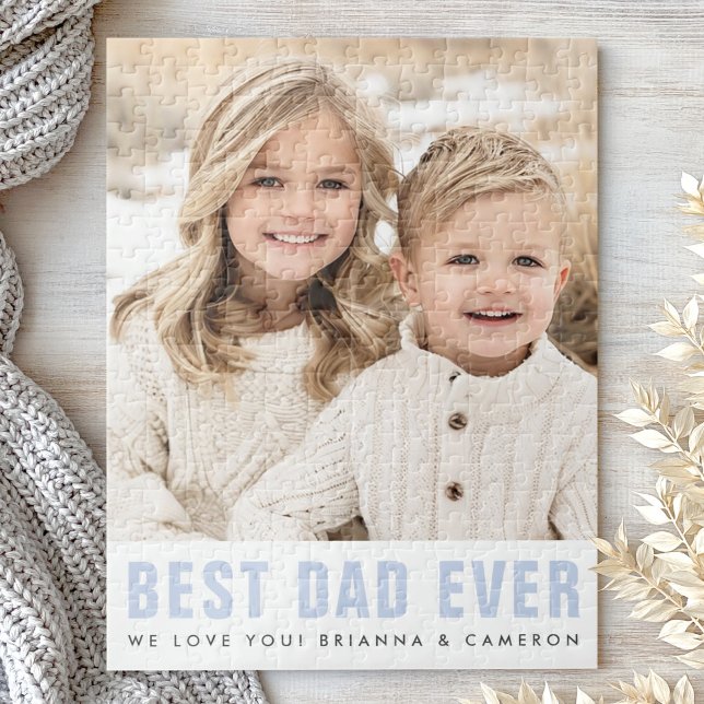 Bester Vater überhaupt, frohen Vatertag Foto (Best dad ever happy father's day photo jigsaw puzzle)