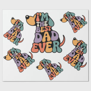 Bester Vater überhaupt Hund Grafik Geschenkpapier