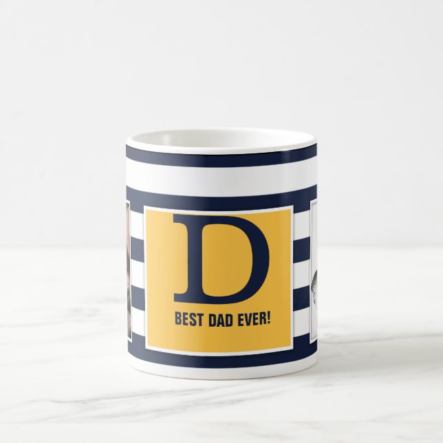 Bester Vater überhaupt! Mit dem Foto und Monogramm Kaffeetasse (Mittel)