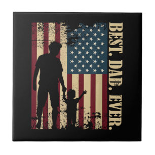 Bester Vater überhaupt mit uns Amerikanische Flagg Fliese