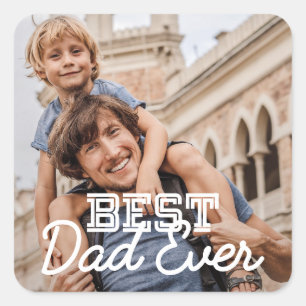Bester Vater überhaupt Moderne coole Stickerei mit Quadratischer Aufkleber