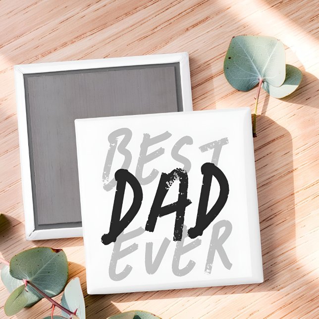 Bester Vater überhaupt Moderne schwarze und graue  Magnet (Von Creator hochgeladen)