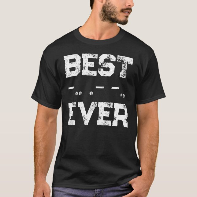 Bester Vater überhaupt Morsecode Ham-Radio T-Shirt (Vorderseite)