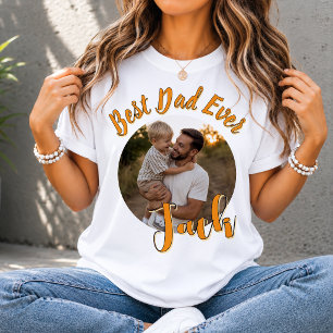 Bester Vater überhaupt Personalisiertes Foto zum V Tri-Blend Shirt