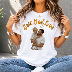 Bester Vater überhaupt Personalisiertes Foto zum V Tri-Blend Shirt