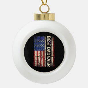 Bester Vater überhaupt US-amerikanische Flagge Ges Keramik Kugel-Ornament