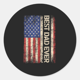 Bester Vater überhaupt US-amerikanische Flagge Ges Runder Aufkleber
