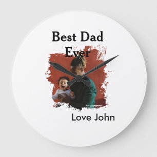 Bester Vater überhaupt Vater Papa Geschenk Foto Na Große Wanduhr