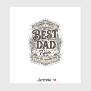 Bester Vater überhaupt Vintage-Gravur T-Shirt-Desi Aufkleber