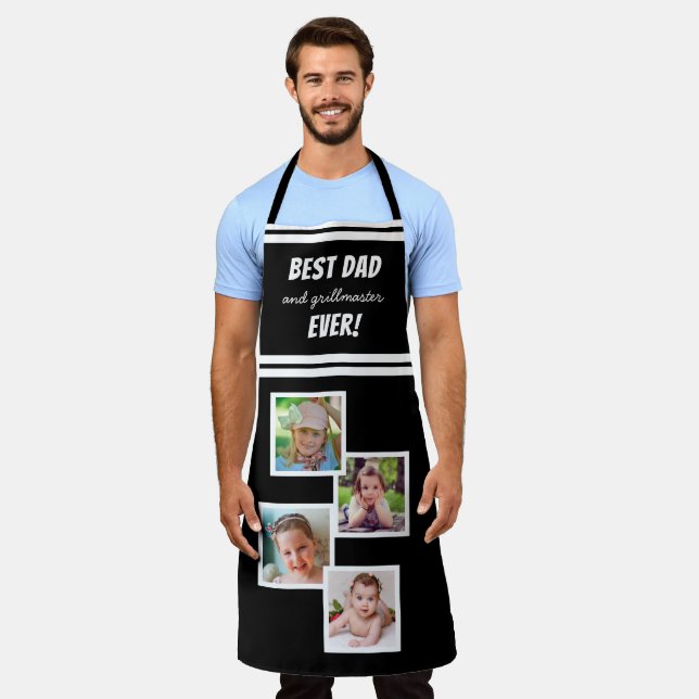 Bester Vater und Grillmaste je 4 FotoCollage Schwa Schürze (Getragen)
