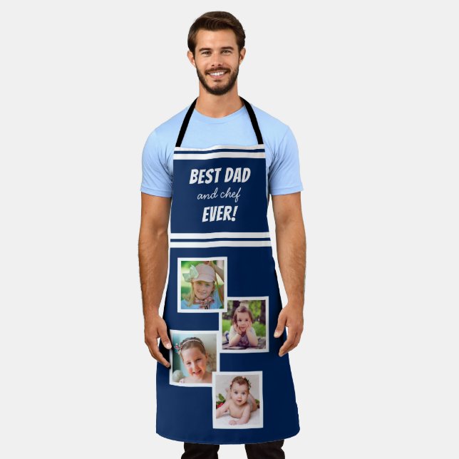 Bester Vater und Koch je 4 FotoCollage Schürze (Getragen)