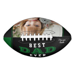 Bester Vater Vater Grün Schwarzes Foto Keepake Football