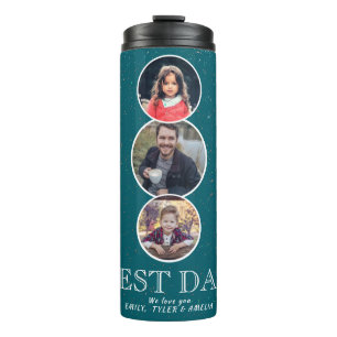 Bester Vater Vatertag 3 Oval Foto Collage Thermosbecher