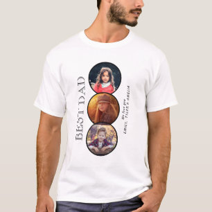 Bester Vater Vatertag 3 Oval-Fotocollage T-Shirt