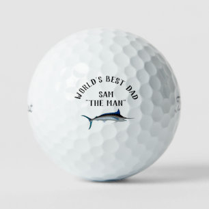 Bester Vater "Vatertag" Großer blauer Marlon Custo Golfball