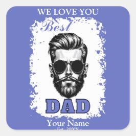 Bester Vater Vatertag oder Papa Geburtstagsgeschen Quadratischer Aufkleber