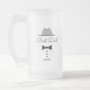 Bester Vater Vintag Schwarz/Weiß Mattglas Bierglas