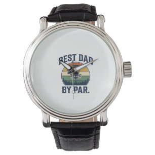 Bester Vater von Par Disc Golf Vintage-Sonnenunter Armbanduhr