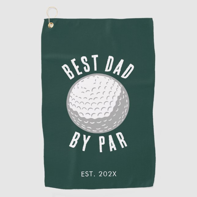 Bester Vater von Par Golf Gag Green Golfhandtuch (Vorderseite)