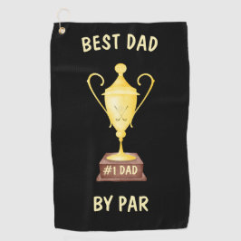 Bester Vater von Par Golf Handtuch mit Goldenen Tr