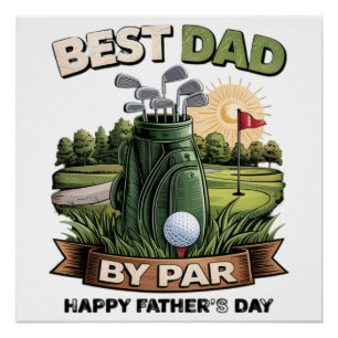 Bester Vater von Par Golf-Vater Lustig Poster