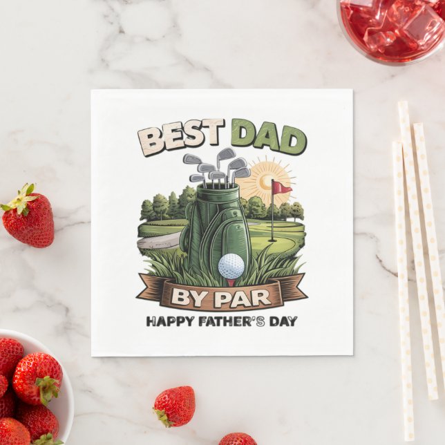 Bester Vater von Par Golf-Vater Lustig Serviette (Beispiel)
