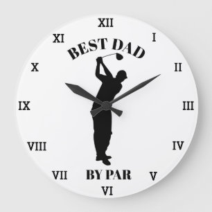 Bester Vater von Par Golfer Geburtstag 70. Große Wanduhr