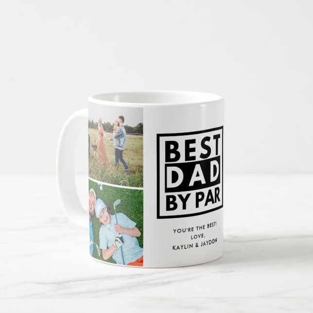 Bester Vater von Par Golfing Foto Vater Geschenk Kaffeetasse (Vorderseite Links)