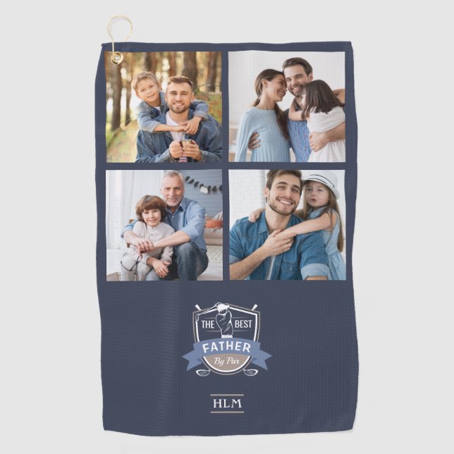 Bester Vater von Par Personalisierten Fotos Golfha Golfhandtuch (Vorderseite)