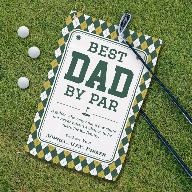 Bester Vater von Par Personalisiertes Golfhandtuch (Von Creator hochgeladen)