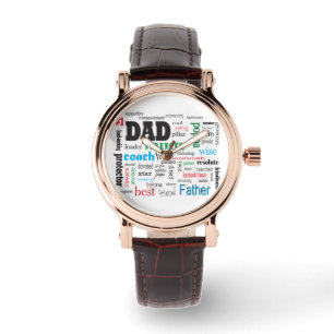 Bester Vater Word Cloud Armbanduhr