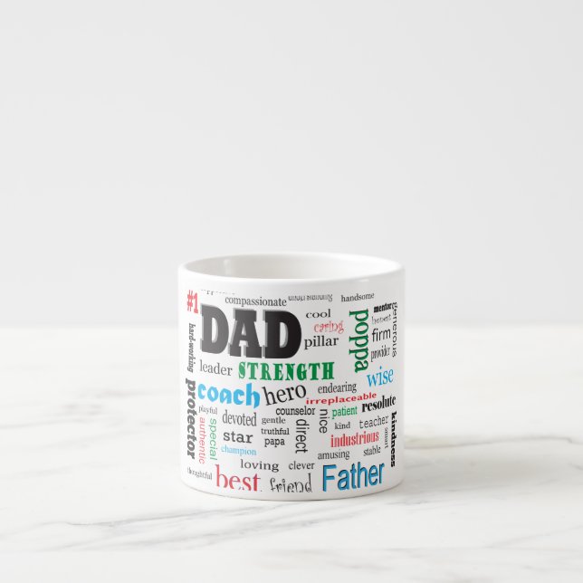 Bester Vater Word Cloud Espressotasse (Vorderseite)