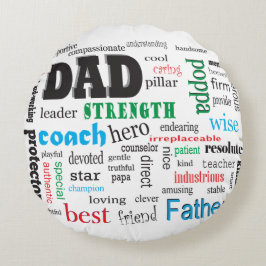 Bester Vater Word Cloud Rundes Kissen