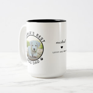 Bester Vater Zwei Foto Moderne Typografie Zweifarbige Tasse