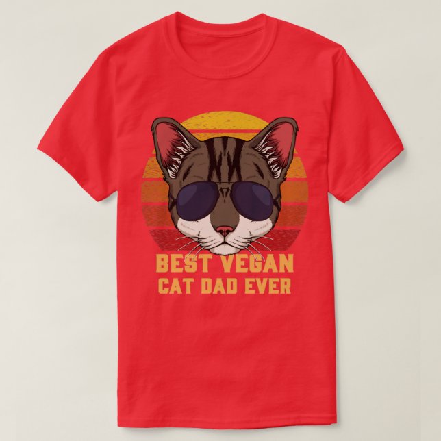 Bester Veganer Cat Vater je T-Shirt (Design vorne)