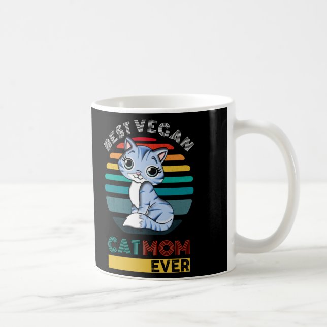 Bester veganer Katzenmutter-becher Kaffeetasse (Rechts)