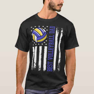 Bester Volleyball-Vater Volleyball Daddy US-Flagge T-Shirt