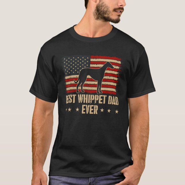 Bester Whippet-Vater aller Zeiten Hund Amerikanisc T-Shirt (Vorderseite)