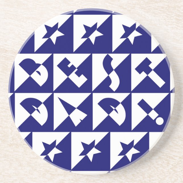 Bester Wild Text in blauer Untersetzer für Vater (Vorne)